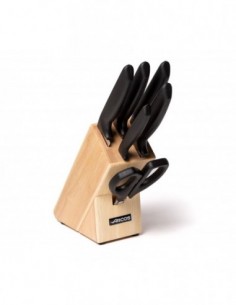 Juego de Cocina Arcos 136100 – Serie Niza 5 cuchillos + Tijeras + Taco