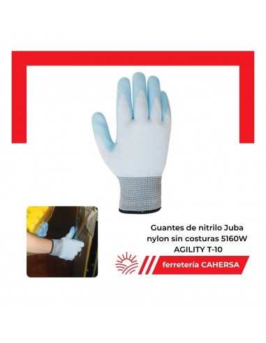 Guantes de nitrilo Juba nylon sin costuras 5160W AGILITY: ¡Compra online y descarga su ficha tecnica completa!