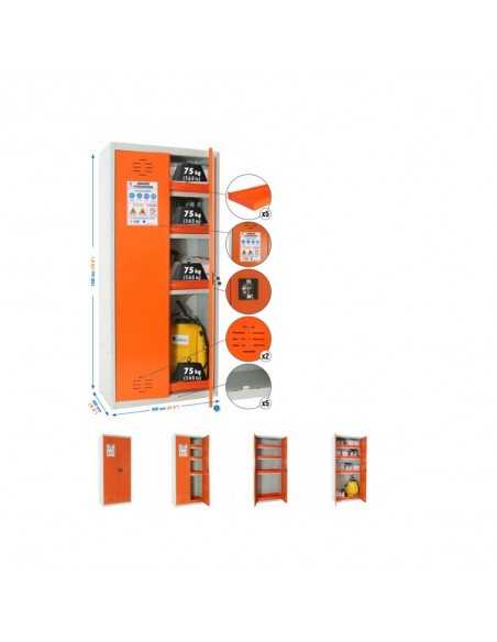 Armario Taquilla SIMON LOCKER Monobloque Fitosanitarios 180x80x40 cm Gris/NA | Taquilla metálica SimonLocker para vestuarios y o