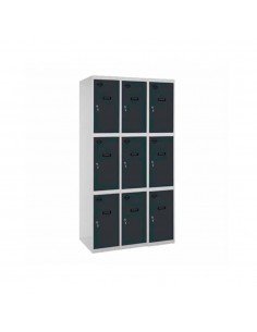 Armario Taquilla SIMON LOCKER PROF.Monobloque 3 PUERTA 3/9 400 (1200)GR/AN | Taquilla metálica SimonLocker para vestuarios y ofi