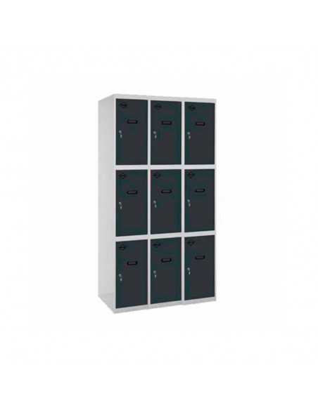 Armario Taquilla SIMON LOCKER PROF.Monobloque 3 PUERTA 3/9 400 (1200)GR/AN | Taquilla metálica SimonLocker para vestuarios y ofi