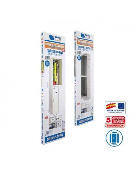 Armario Taquilla Simonlocker DIY Tandem 2/4 300 (600) Gris | Taquilla metálica SimonLocker para vestuarios y oficinas