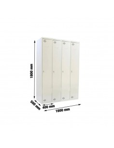 Armario Taquilla Simonlocker DIY Single 4/4 400 (1600) Gris | Taquilla metálica SimonLocker para vestuarios y oficinas 2