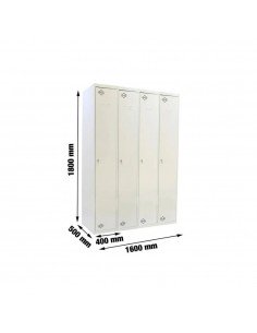Armario Taquilla Simonlocker DIY Single 4/4 400 (1600) Gris | Taquilla metálica SimonLocker para vestuarios y oficinas 2
