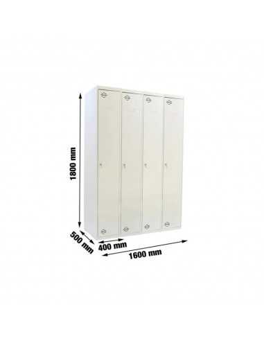 Armario Taquilla Simonlocker DIY Single 4/4 400 (1600) Gris | Taquilla metálica SimonLocker para vestuarios y oficinas