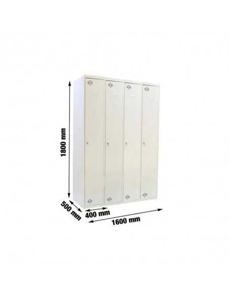 Armario Taquilla Simonlocker DIY Single 4/4 400 (1600) Gris | Taquilla metálica SimonLocker para vestuarios y oficinas
