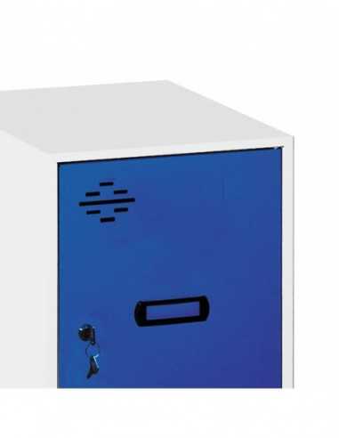 Armario Taquilla SIMON LOCKER Monobloque Single Mini 915x300x500 mm BL/AZ | Taquilla metálica SimonLocker para vestuarios y ofi