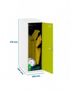 Armario Taquilla SIMON LOCKER Monobloque  Single Mini 915x300x500 mm BL/VE | Taquilla metálica SimonLocker para vestuarios y ofi 2