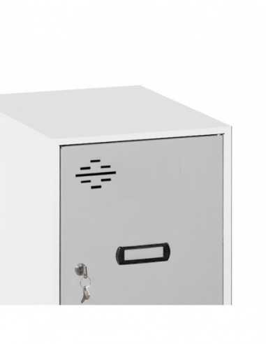 Armario Taquilla SIMON LOCKER Monobloque Single Mini 915x300x500 mm BL/GR | Taquilla metálica SimonLocker para vestuarios y ofi