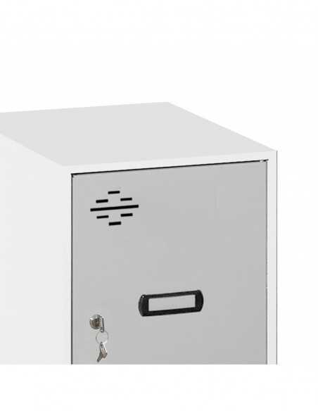 Armario Taquilla SIMON LOCKER Monobloque Single Mini 915x300x500 mm BL/GR | Taquilla metálica SimonLocker para vestuarios y ofi