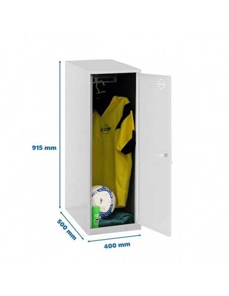 Armario Taquilla SIMON LOCKER Monobloque Single Mini 915x400x500 mm GR/BC | Taquilla metálica SimonLocker para vestuarios y ofi