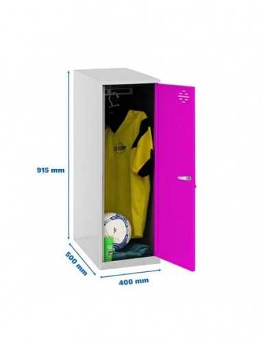 Armario Taquilla SIMON LOCKER Monobloque Single Mini 915x400x500 mm GR/RO | Taquilla metálica SimonLocker para vestuarios y ofi