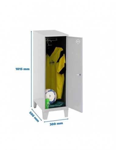 Armario Taquilla SIMON LOCKER Monobloque Single Mini 915x300x500+PIES Gris | Taquilla metálica SimonLocker para vestuarios y ofi