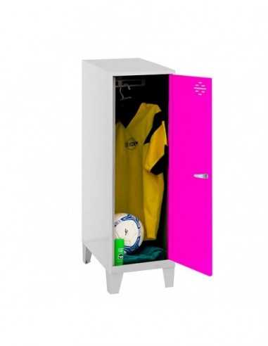 Armario Taquilla SIMON LOCKER Monobloque Single Mini 915x300x500+PIES GR/RO | Taquilla metálica SimonLocker para vestuarios y of
