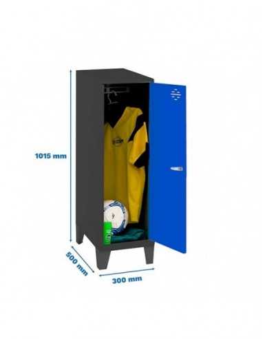 Armario Taquilla SIMON LOCKER Monobloque Single Mini 915x300x500+PIES AN/AZ | Taquilla metálica SimonLocker para vestuarios y of