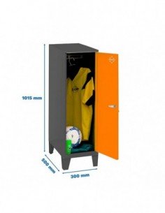 Armario Taquilla SIMON LOCKER Monobloque Single Mini 915x300x500+PIES AN/NA | Taquilla metálica SimonLocker para vestuarios y of 2