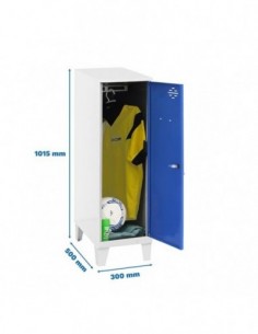 Armario Taquilla SIMON LOCKER Monobloque Single Mini 915x300x500+PIES BL/AZ | Taquilla metálica SimonLocker para vestuarios y of 2