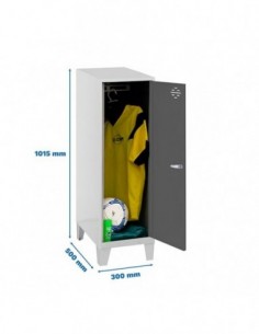 Armario Taquilla SIMON LOCKER Monobloque Single Mini 915x300x500+PIES BL/AN | Taquilla metálica SimonLocker para vestuarios y of 2