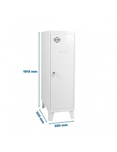 Armario Taquilla SIMON LOCKER Monobloque Single Mini 915x300x500+PIES BL/BL | Taquilla metálica SimonLocker para vestuarios y of