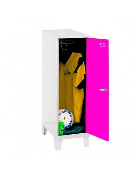 Armario Taquilla SIMON LOCKER Monobloque Single Mini 915x300x500+PIES BL/RO | Taquilla metálica SimonLocker para vestuarios y of