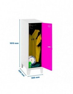 Armario Taquilla SIMON LOCKER Monobloque Single Mini 915x300x500+PIES BL/RO | Taquilla metálica SimonLocker para vestuarios y of 2