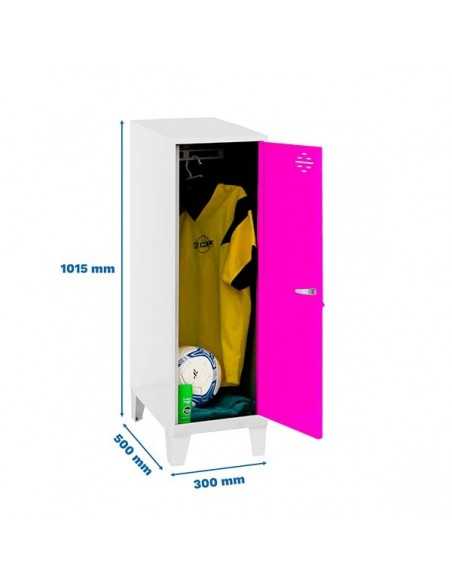 Armario Taquilla SIMON LOCKER Monobloque Single Mini 915x300x500+PIES BL/RO | Taquilla metálica SimonLocker para vestuarios y of