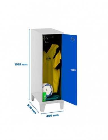 Armario Taquilla SIMON LOCKER Monobloque Single Mini 915x400x500+PIES GR/AZ | Taquilla metálica SimonLocker para vestuarios y of