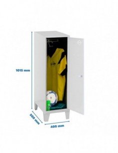 Armario Taquilla SIMON LOCKER Monobloque Single Mini 915x400x500+PIES GR/BC | Taquilla metálica SimonLocker para vestuarios y of 2