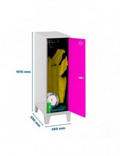 Armario Taquilla SIMON LOCKER Monobloque Single Mini 915x400x500+PIES GR/RO | Taquilla metálica SimonLocker para vestuarios y of 2