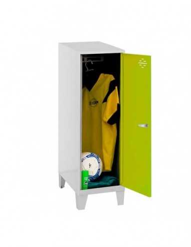 Armario Taquilla SIMON LOCKER Monobloque Single Mini 915x400x500+PIES GR/VE | Taquilla metálica SimonLocker para vestuarios y of