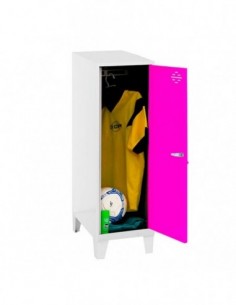 Armario Taquilla SIMON LOCKER Monobloque Single Mini 915x400x500+PIES BL/RO | Taquilla metálica SimonLocker para vestuarios y of