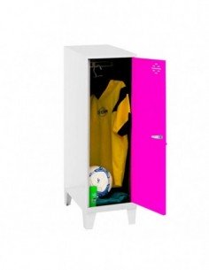Armario Taquilla SIMON LOCKER Monobloque Single Mini 915x400x500+PIES BL/RO | Taquilla metálica SimonLocker para vestuarios y of