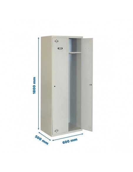 Armario Taquilla SIMON LOCKER DIY Single 2/2 300 (600) Gris | Taquilla metálica SimonLocker para vestuarios y oficinas