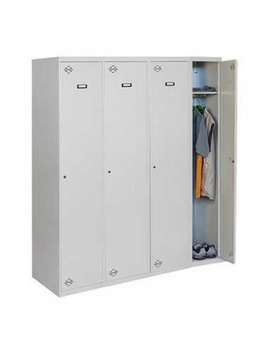 Armario Taquilla Simonlocker DIY Single 4/4 300 (1200) Gris | Taquilla metálica SimonLocker para vestuarios y oficinas