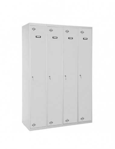 Armario Taquilla Simonlocker DIY Single 4/4 300 (1200) Gris | Taquilla metálica SimonLocker para vestuarios y oficinas