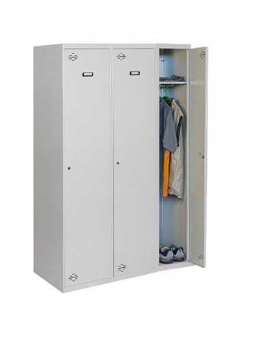 Armario Taquilla Simonlocker DIY Single 3/3 400 (1200) Gris | Taquilla metálica SimonLocker para vestuarios y oficinas