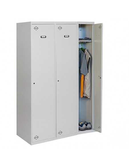 Armario Taquilla Simonlocker DIY Single 3/3 400 (1200) Gris | Taquilla metálica SimonLocker para vestuarios y oficinas