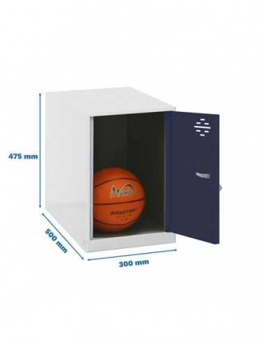 Armario Taquilla SIMON LOCKER Monobloque Mini 475x300x500 mm BLA/ANT | Taquilla metálica SimonLocker para vestuarios y oficinas