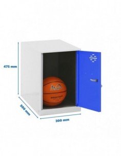 Armario Taquilla SIMON LOCKER Monobloque  Mini 475x300x500 mm BLA/AZU | Taquilla metálica SimonLocker para vestuarios y oficinas 2