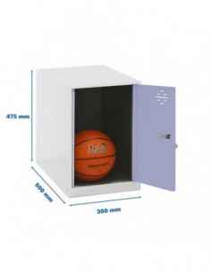 Armario Taquilla SIMON LOCKER Monobloque Mini 475x300x500 mm BLA/GR | Taquilla metálica SimonLocker para vestuarios y oficinas 2