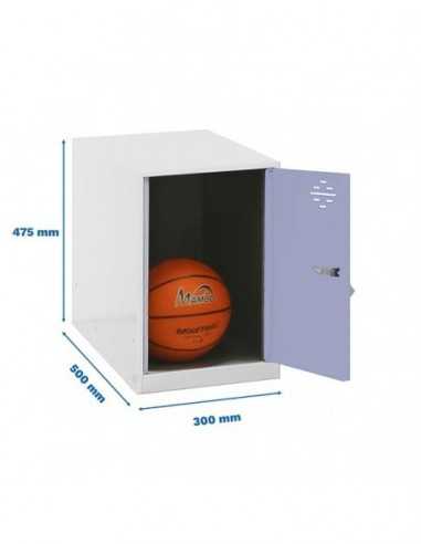 Armario Taquilla SIMON LOCKER Monobloque Mini 475x300x500 mm BLA/GR | Taquilla metálica SimonLocker para vestuarios y oficinas