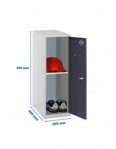 Armario Taquilla SIMON LOCKER Monobloque  Mini + BAN. 915x300x500 mm GR/AN | Taquilla metálica SimonLocker para vestuarios y ofi 2