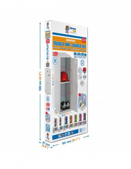 Armario Taquilla SIMON LOCKER Monobloque Mini + BAN. 915x300x500 mm GR/AN | Taquilla metálica SimonLocker para vestuarios y ofi