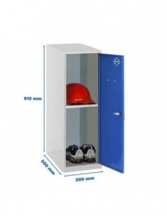 Armario Taquilla SIMON LOCKER Monobloque  Mini + BAN. 915x300x500 mm GR/AZ | Taquilla metálica SimonLocker para vestuarios y ofi 2