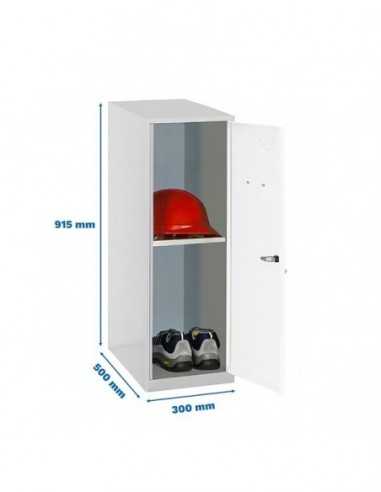 Armario Taquilla SIMON LOCKER Monobloque Mini + BAN. 915x300x500 mm GR/BL | Taquilla metálica SimonLocker para vestuarios y ofi