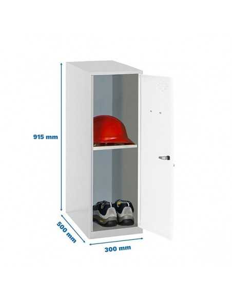 Armario Taquilla SIMON LOCKER Monobloque Mini + BAN. 915x300x500 mm GR/BL | Taquilla metálica SimonLocker para vestuarios y ofi