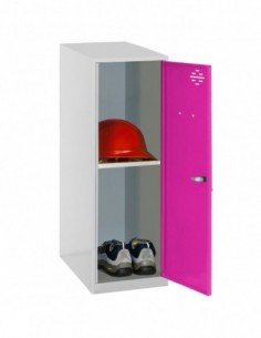 Armario Taquilla SIMON LOCKER Monobloque  Mini + BAN. 915x300x500 mm GR/RO | Taquilla metálica SimonLocker para vestuarios y ofi