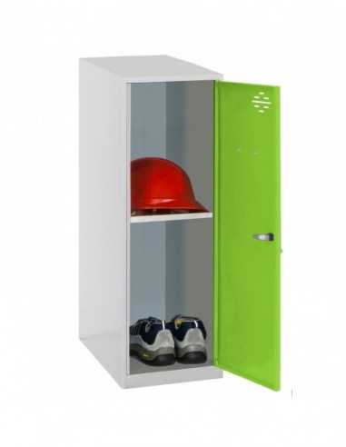 Armario Taquilla SIMON LOCKER Monobloque Mini + BAN. 915x300x500 mm GR/VE | Taquilla metálica SimonLocker para vestuarios y ofi