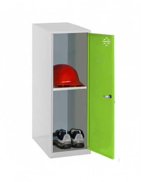 Armario Taquilla SIMON LOCKER Monobloque Mini + BAN. 915x300x500 mm GR/VE | Taquilla metálica SimonLocker para vestuarios y ofi