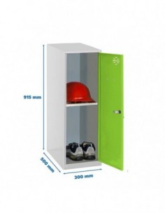 Armario Taquilla SIMON LOCKER Monobloque Mini + BAN. 915x300x500 mm GR/VE | Taquilla metálica SimonLocker para vestuarios y ofi 2